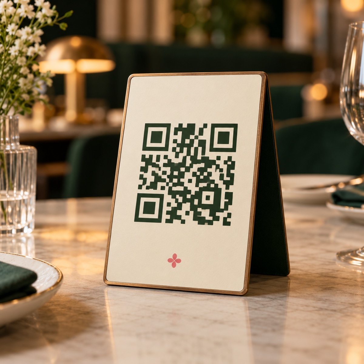 Chevalet de table premium Nodlee avec QR code
